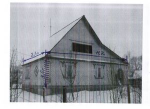 Фотография дома с проставленными размерами от заказчика