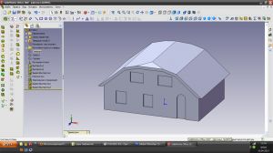 Модель дома с переделанной крышей
